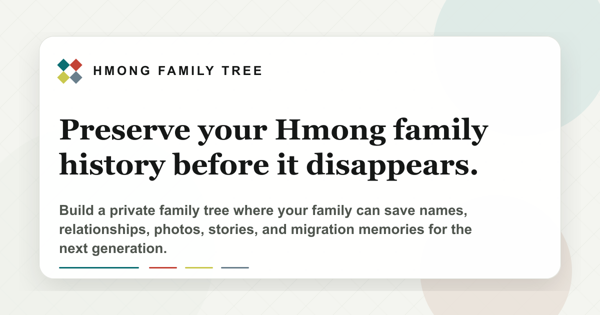 Hmong Family Tree - Private Family Archive